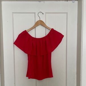 Wilfred Vibrant Red Off-Shoulder Blouse